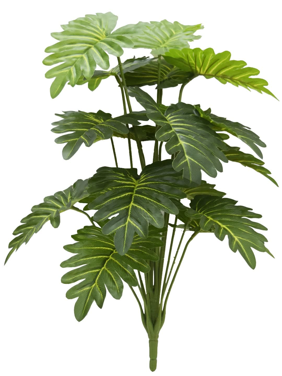 Fourwalls Beautiful Artificial Miniature PVC Silk Plant with Big Leaves and Without Pot 18 Leaves 70 cm Tall Multicolor
