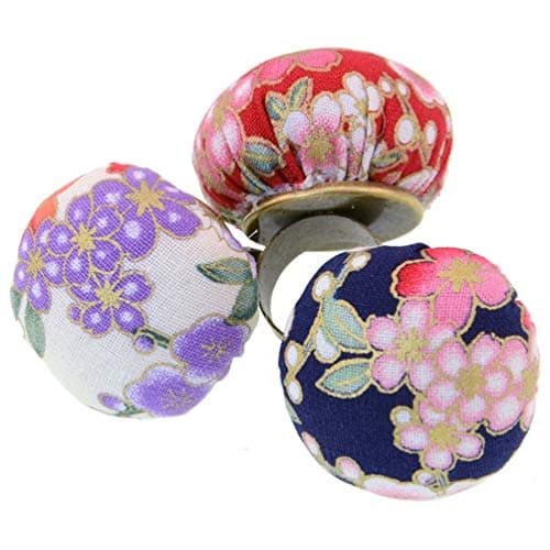 3 Pcs Pin Cushion Ring Floral Pattern Finger Pincushion Pin Holder for Sewing Projects Random Color