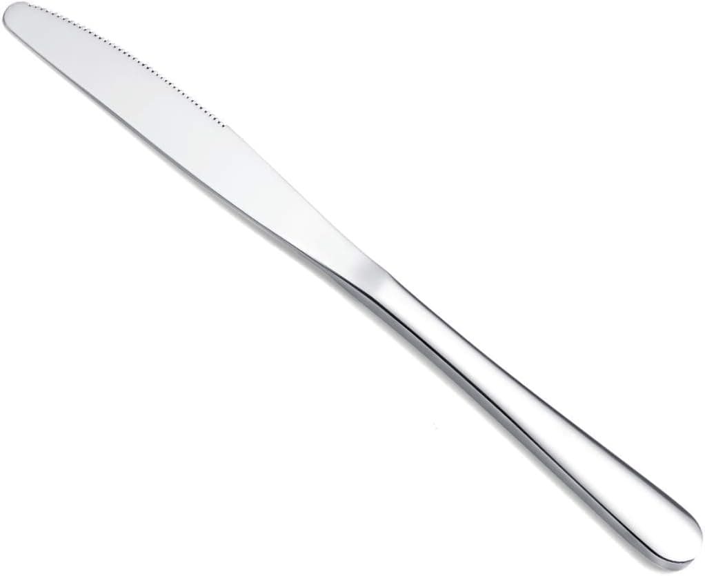 Berglander Dinner Knives Set Of 6 Stainless Steel Shiny Mirror Dinner Knife Butter Knife Spreader Table Knives Sturdy And Dishwasher Safe