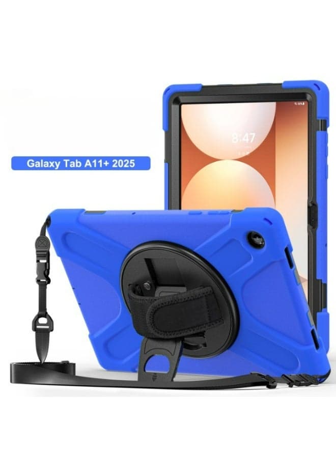 Case for Samsung Tab A11 Plus 2025 with pen slot shockproof case with 360 degree rotatable stand hand strap