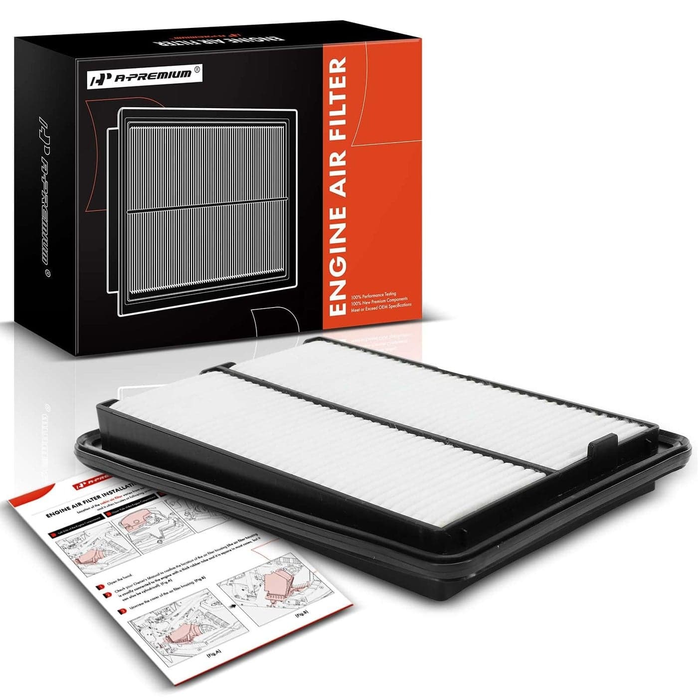 APremium Engine Air Filter Compatible with Nissan Models Rogue20142020 Rogue Sport20172022 Qashqai20172022 Rigid Panel Replace 165464BA01
