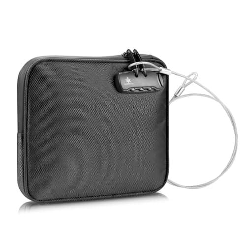 KOSMCCO Beach Locking Bag, 9x7.5 Inch Portable Safe for Phone, Wallet, Keys | Anti-Theft Locking Travel Pouch for Pool, Vacation (Black)