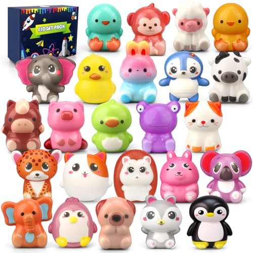 Squishies Fidget Toys for Kids 24 PCS Cute Party Favors Slow Rising Squeeze Toys Soft Foam Animals for Office Desk Decor Birthday Goodie Bag Fillers Christmas Stocking Stuffers Classroom Prizes