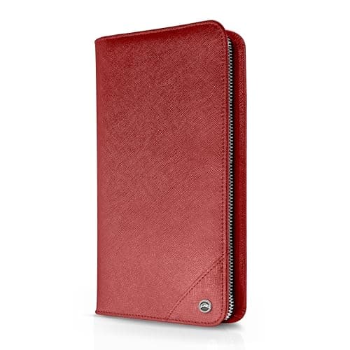 Snazzy Hawk Family 4 Passport Holder Travel Wallet RFID Blocking Document Organizer Essentials Plane Accessory Cover for Women Men Red