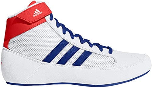 adidas Men's HVC Wrestling Shoes, White/Royal/Red, 9