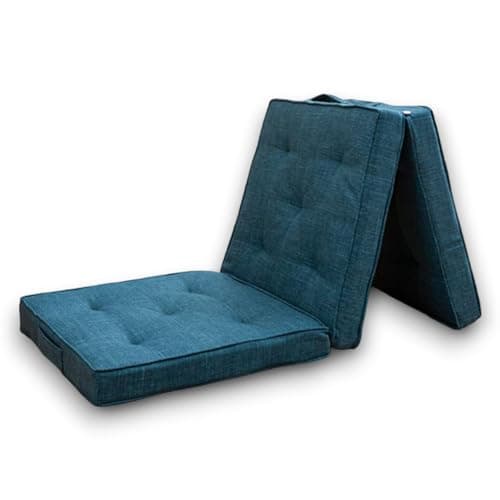 ATOOTFUSION Portable Cotton Mattress - 3-Piece 24X24 Inches, Transforms To 24X72 Guest Mattress, Comfortably Cotton-Filled, Tri-Fold Design For Easy Storage, Versatile Use (Teal),Foldable