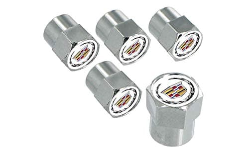 License Frame Inc Cadillac Logo Chrome Valve Cap Covers