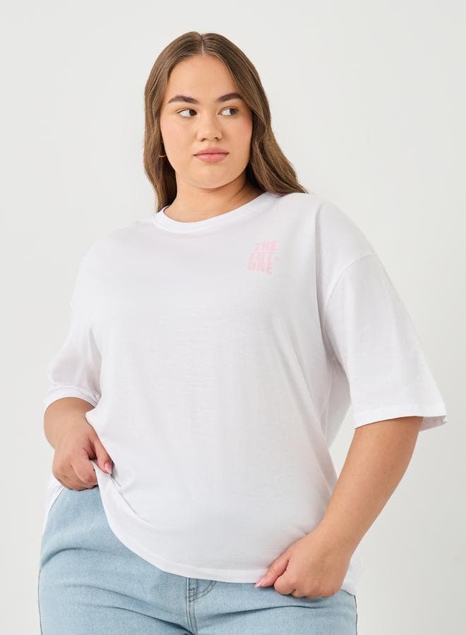 Styli Plus Size Oversized Back Graphic T-Shirt