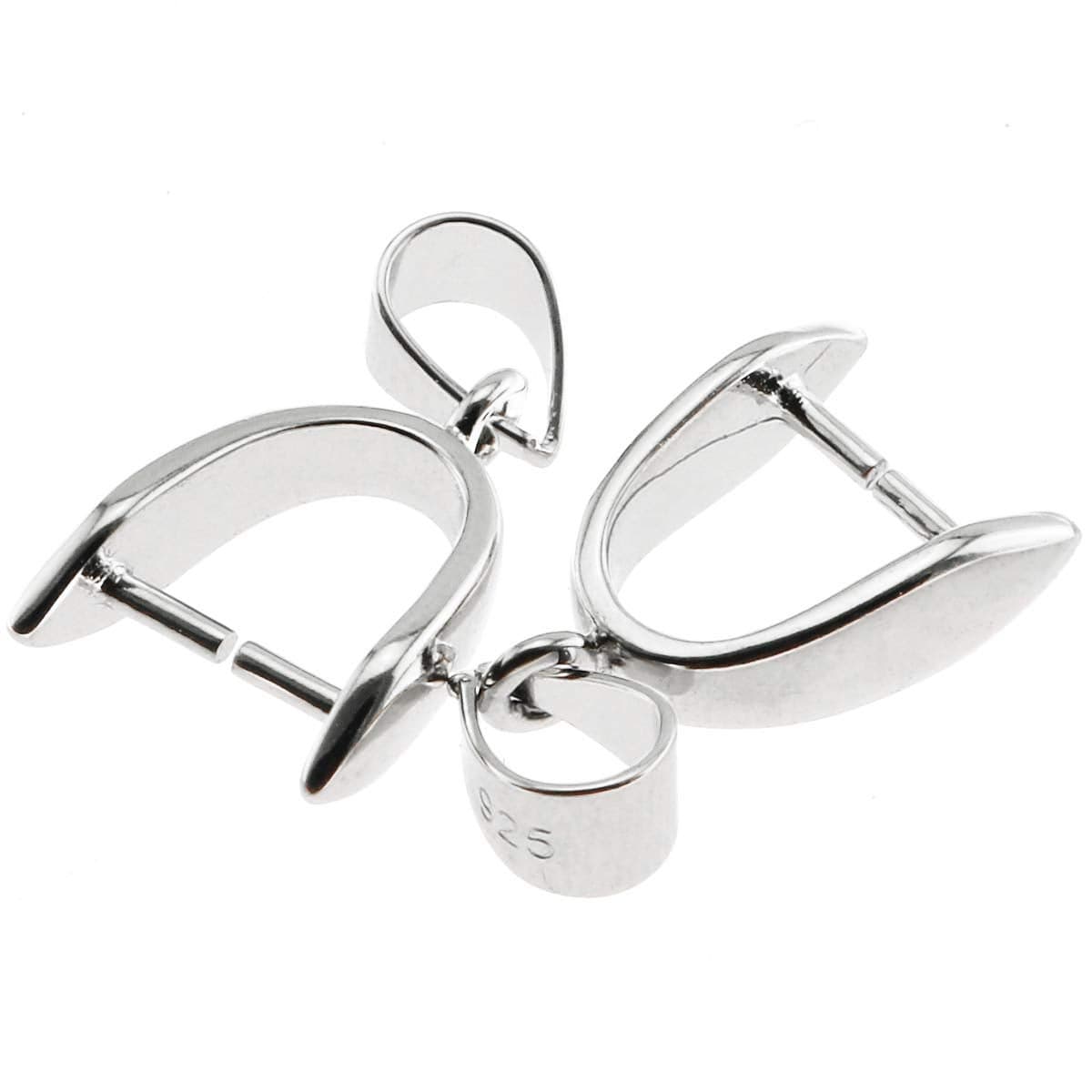 Lind Kitchen 2pcs 925 Sterling Silver Pendant Bail Connector Pinch Clasp for Necklace DIY Jewelry Craft Making Handmade Beading Fittings Accessories 17cm
