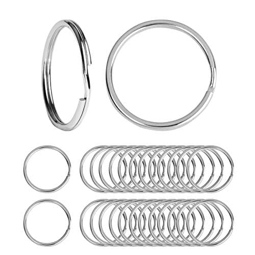 Beadnova Key Chain Ring Metal Split Ring for Dog Tag and Keys Organization 15mm 100pcs