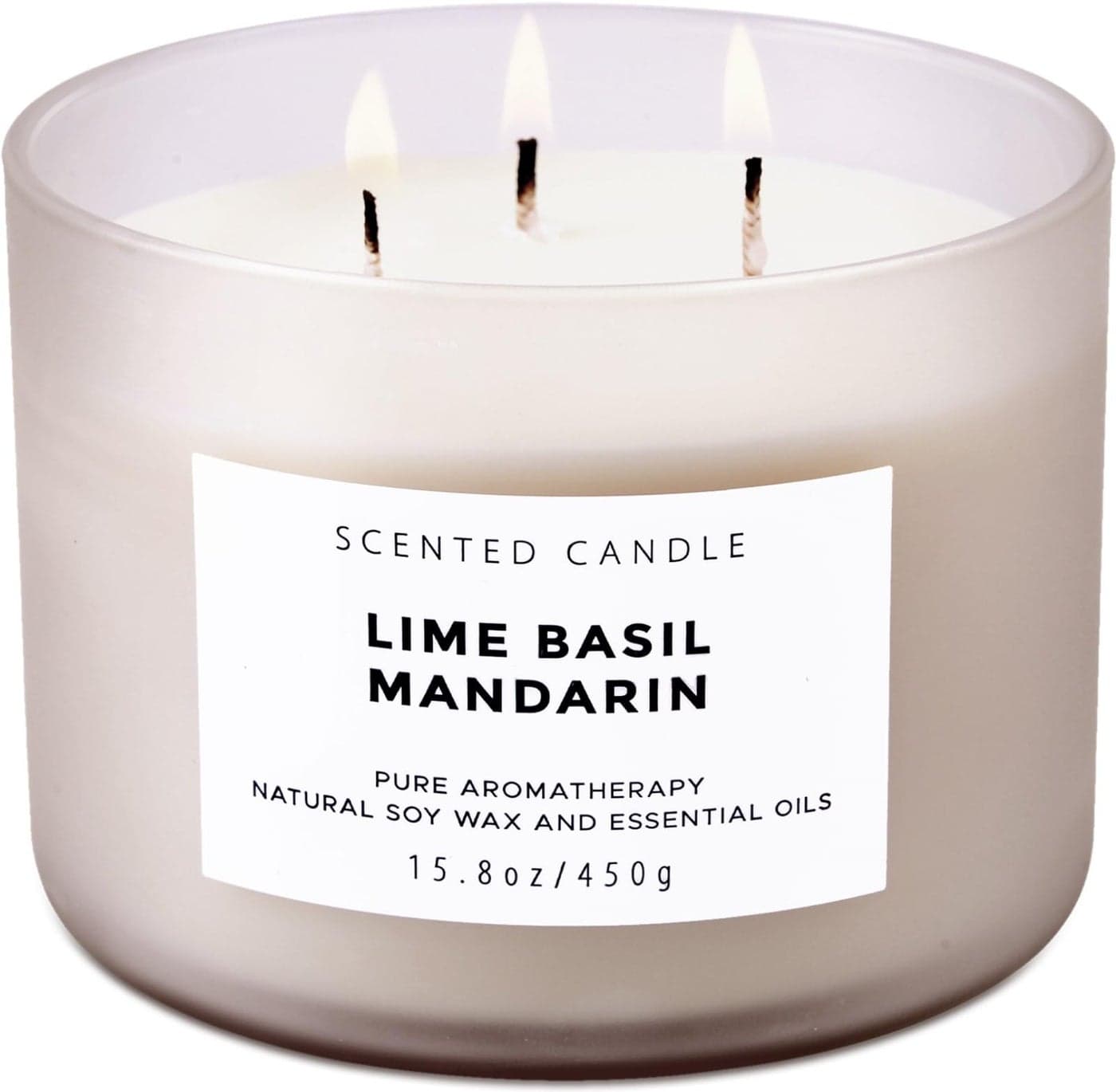 Lime Basil Mandarin Scented Candle Large 3 Wick Soy Candle 158 oz Aromatherapy Candle for Stress Relief Fresh Citrus Scented Candles Long Lasting Clean Burn Gift for Women Men
