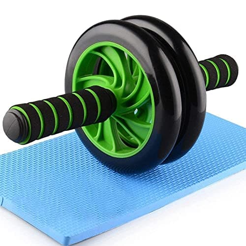 Gadget Deals Anti Skid Double Wheel- abs workout equipment | ab roller exercise | ab excersice equipment -with Knee Mat ab excerciser Steel Handle- ab roller for men - ab roller wheel