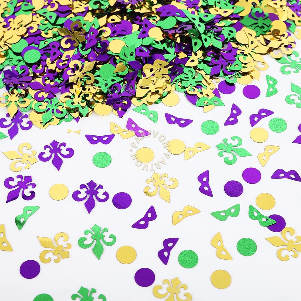 Mardi Gras Decoration Confetti Masquerade Fleur De Lis Party Supplies Centerpiece New Orleans Carnival Theme Sequins Table Decor Sprinkles