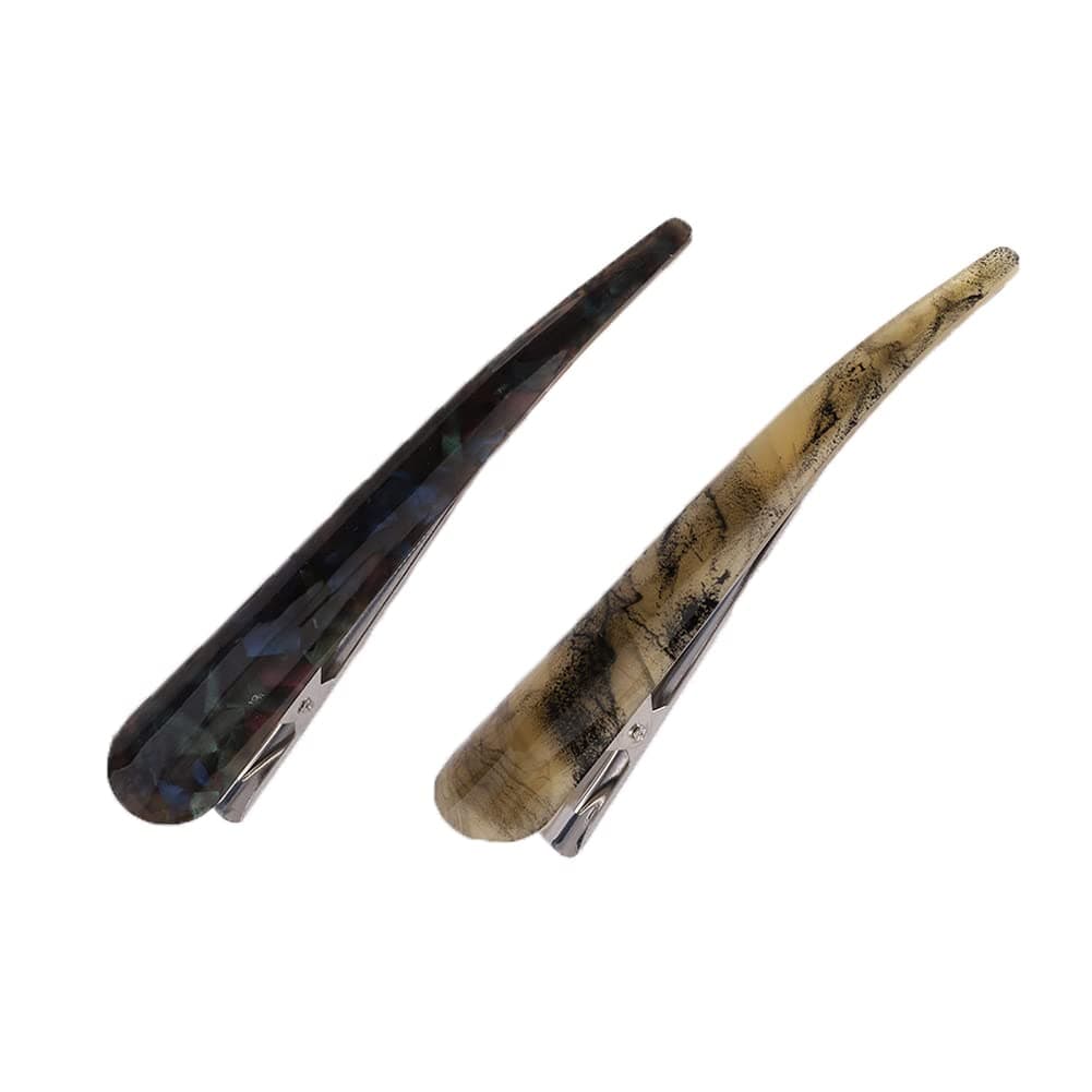 Large Duckbill Hair Clips for Women Girls 2pcs French Alligator Hair Barrettes Hair Grips for Long Thick Hair BlackBrown