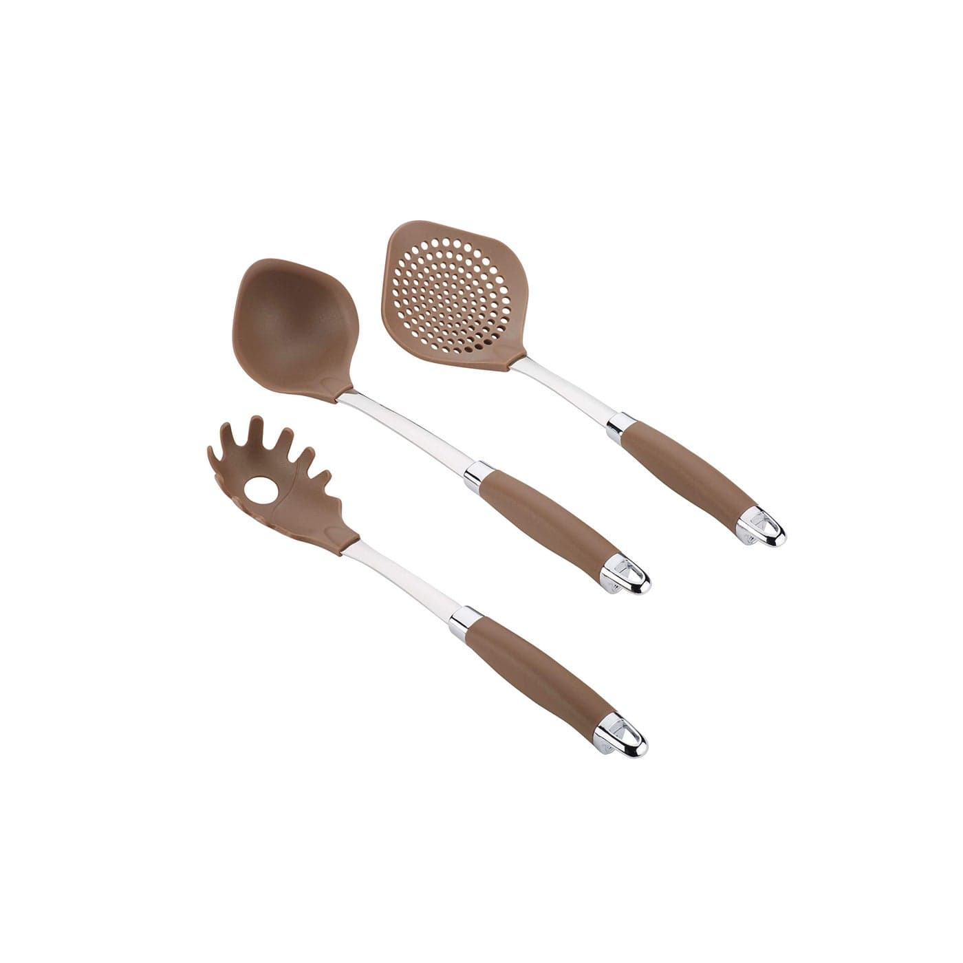 Anolon Gadgets Utensil Kitchen Pasta Cooking Tools Set 3 Piece Bronze Brown