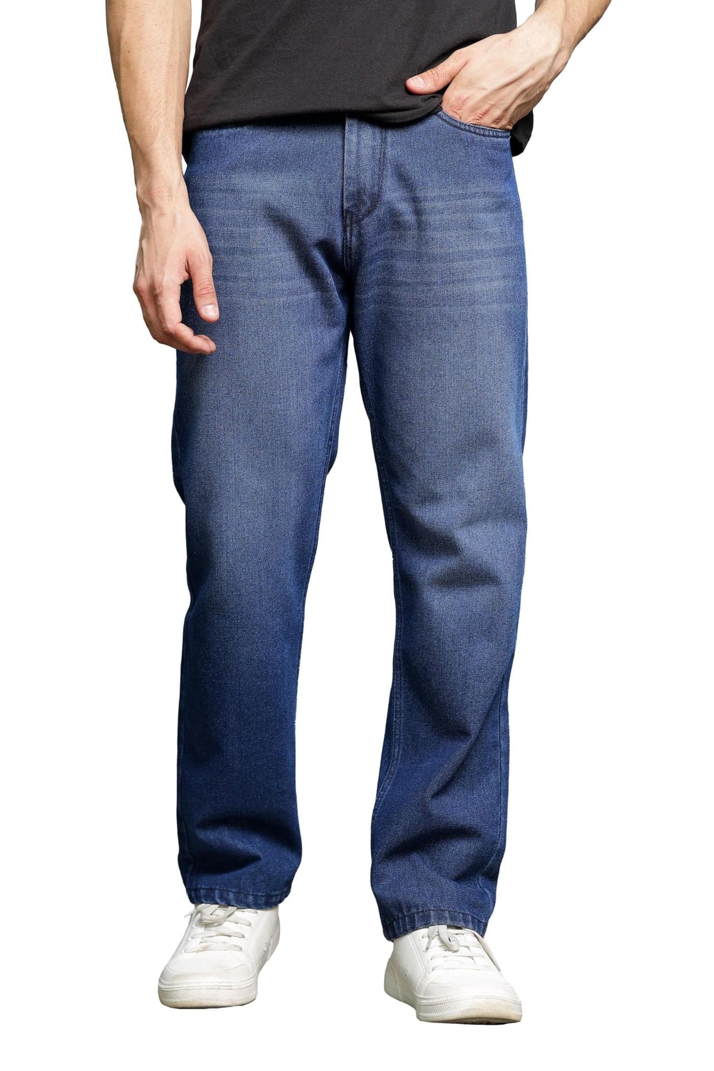 RAGZO Men'S Cotton Oversize Loose Baggy Fit Mid Rise Jeans Pants For Men || Men Jeans Pants, Ri90092B, 30 Blue