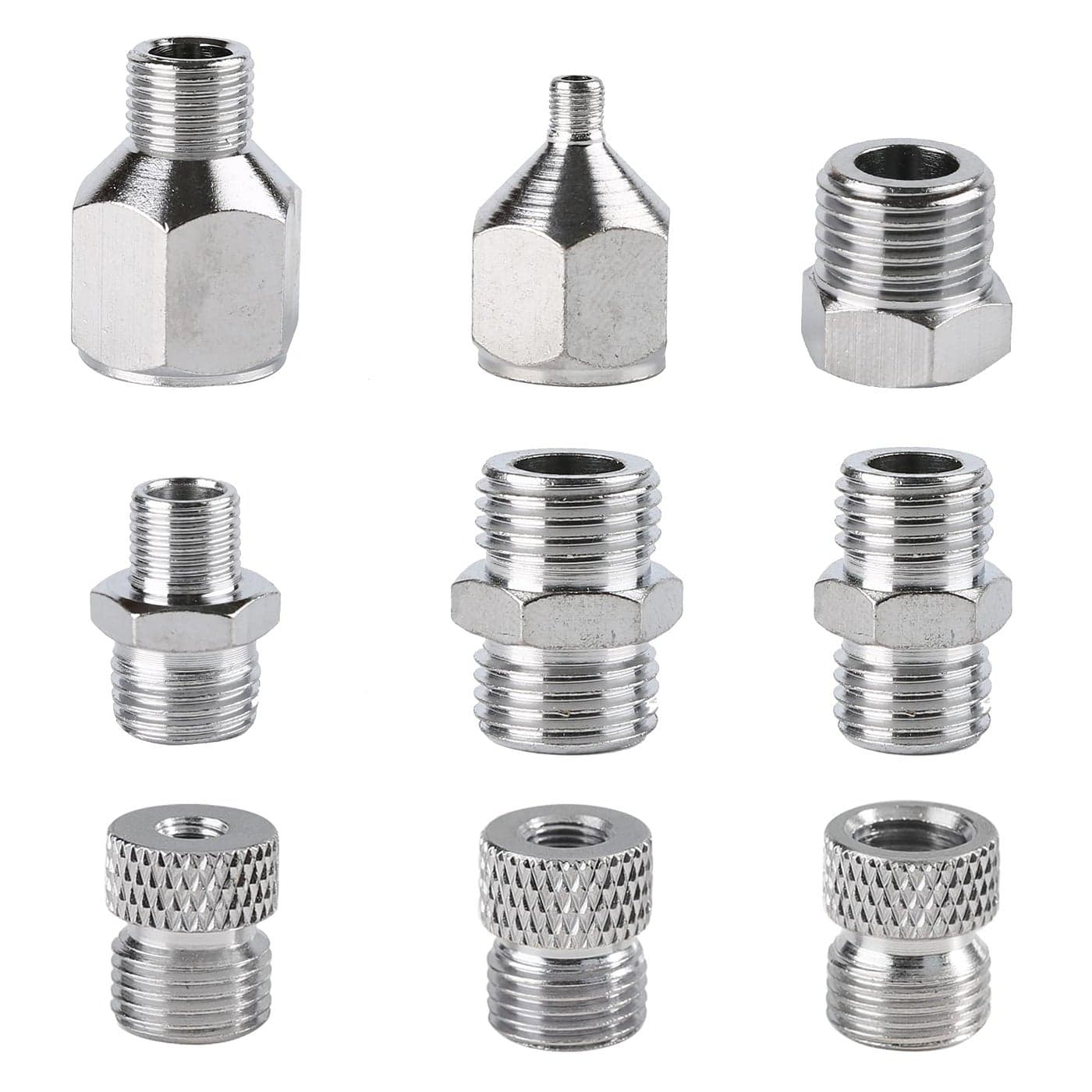 SAGUD 9pcs Airbrush Adapter Set Air Brush Fitting Connector Kit Airbrush Accessories for Mini Air Compressor and Air Hose Supplies
