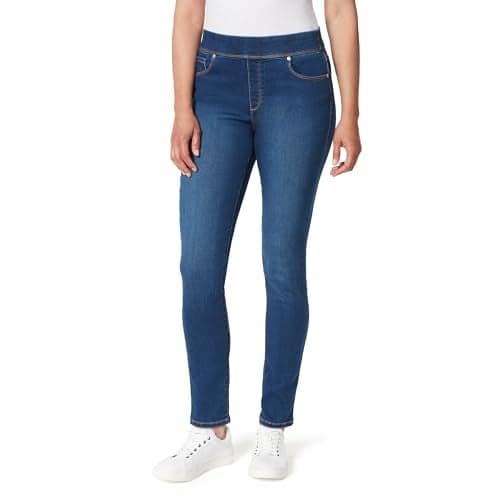 Gloria Vanderbilt womens Amanda Pull on High Rise Jeans, Vermont, 16 US