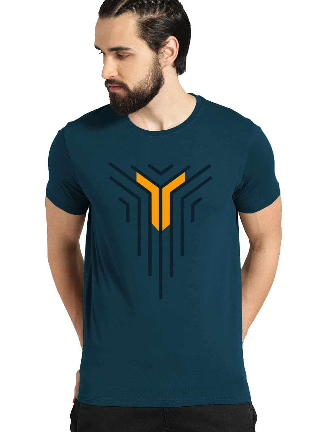 ADRO Graphic Design Mens Cotton Printed T-Shirts (R22-M-LNL-SB_Teal_XL)