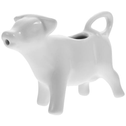 DOITOOL Cow Creamer Pitcher 1.35Oz Ceramic Milk Bottle Latte Art Cup for Coffee Sauce and Gravy Serving Cute Porcelain Milk Dispenser for Home and Cafe