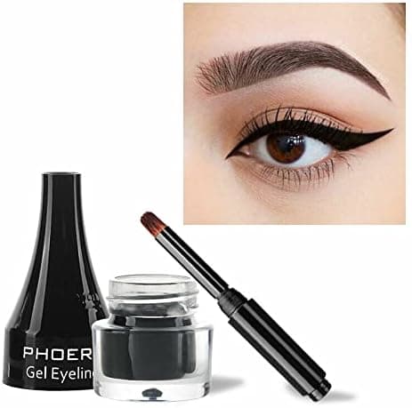 PHOERA GEL EYELINER LONG LASTING WATERPROOF SMUDGE PROOF 24H MAKEUP 10 SHADE UK 202 BLACK