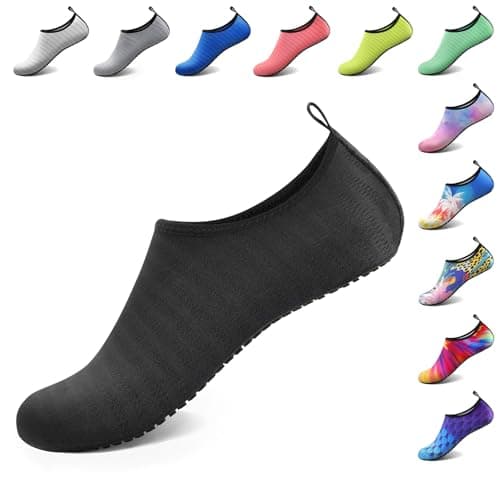 ATHMILE Water Shoes for Women Men Barefoot Quick-Dry Aqua Socks for Beach Swim Pool River Yoga Lake Surf Sport Shoes Cruise Essentials Swimming Size 7-8 Women/6-7 Men