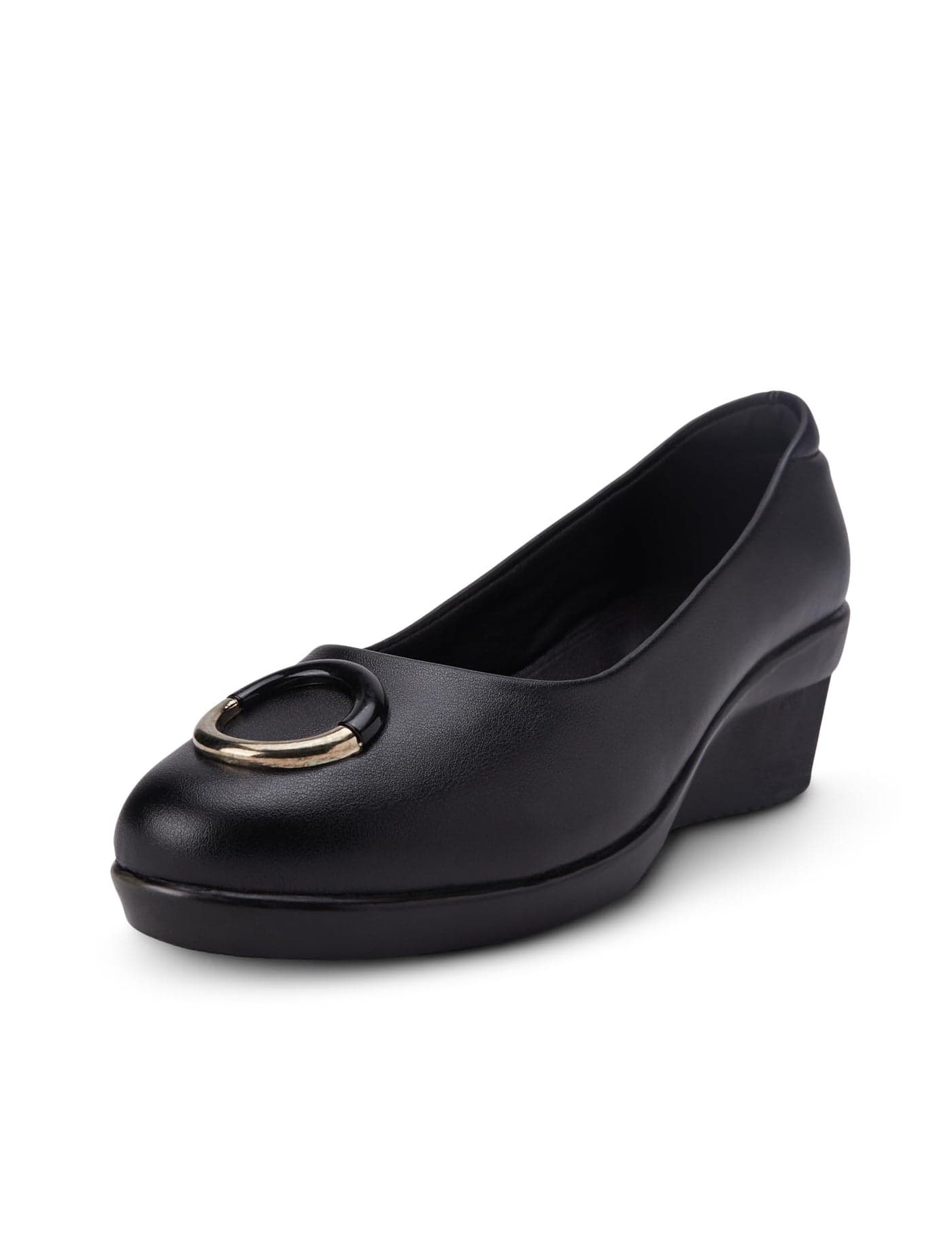 Metro Women Black Synthetic Leather Block Heel Formal Pump Shoes UK/4 EU/37 (31-337)