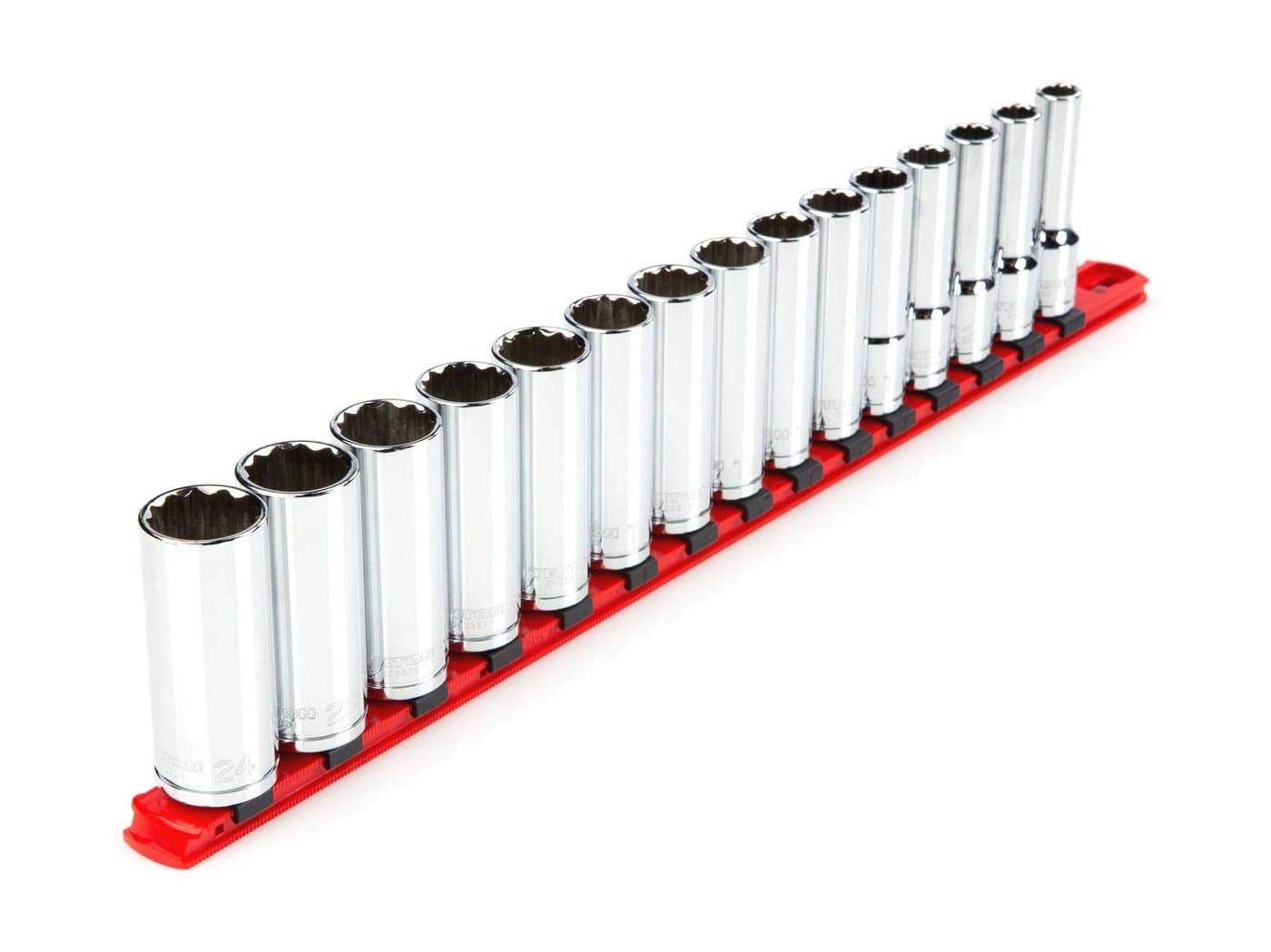 TEKTON 12 Inch Drive Deep 12Point Socket Set with Rail 15Piece 1024 mm SHD92108