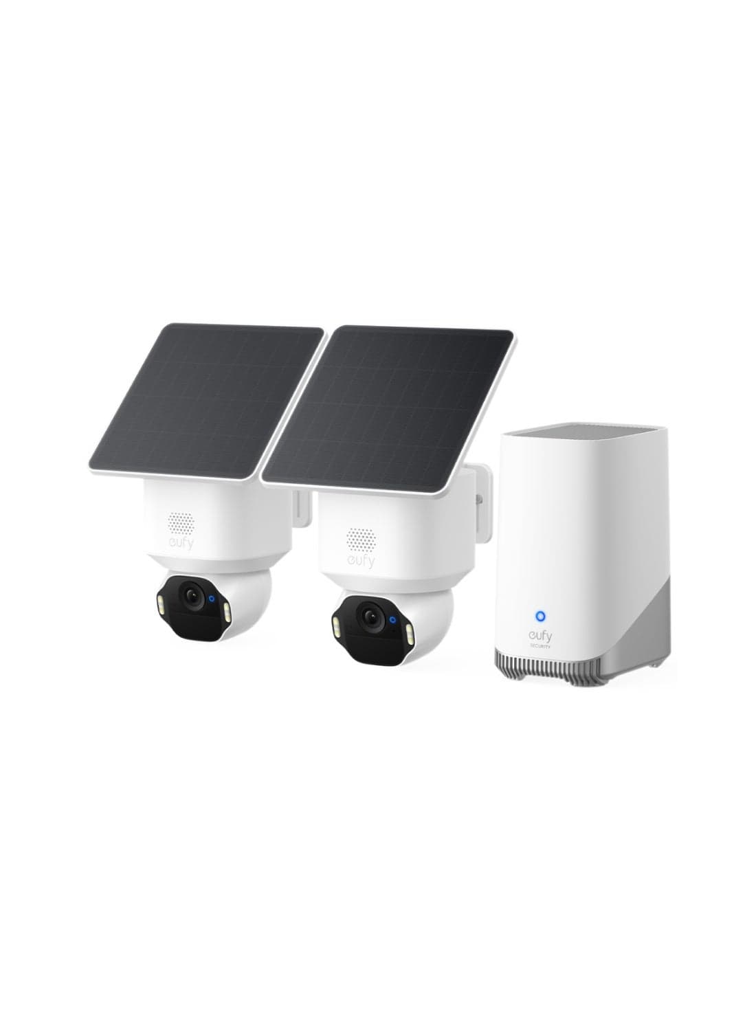 eufy Security SoloCam E42 2-Cam Kit (HomeBase S380), 4K Security Camera Wireless Outdoor, Solar Powered, AI Motion Tracking, Strobe Light, Pan & Tilt, Facial Recognition, Local Storage Up to 16 TB