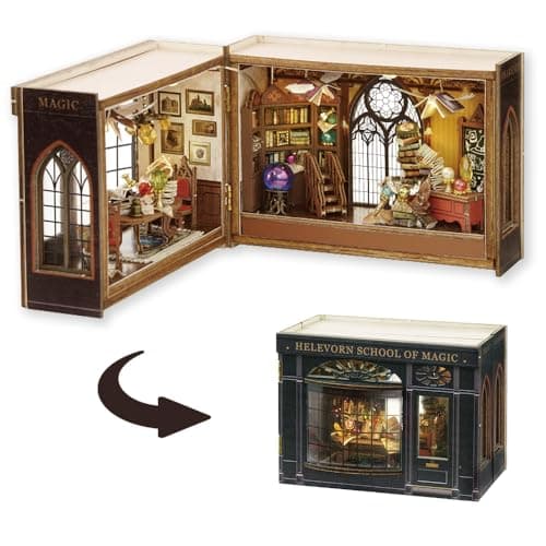 TuKIIE DIY Miniature Dollhouse Kit with Furniture 132 Scale Opened Closed Mini Cube Wooden Doll House Book Nook Creative Room for Kids Teens AdultsMagical Fate