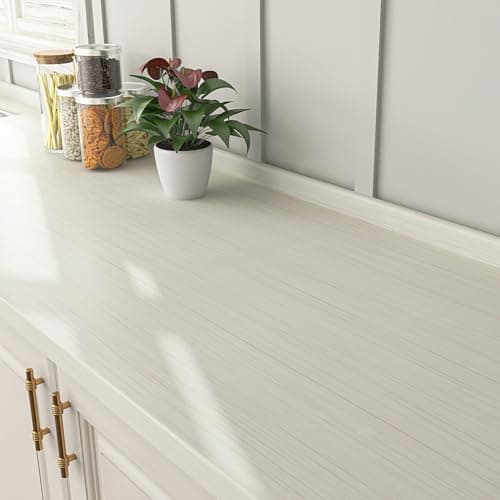 FunStick 24"x200" White Beige Wood Contact Paper Peel and Stick Wood Wallpaper Waterproof Wood Grain Contact Paper for Cabinets Countertop Contact Paper Self Adhesive Wood Wallpaper for Table Walls