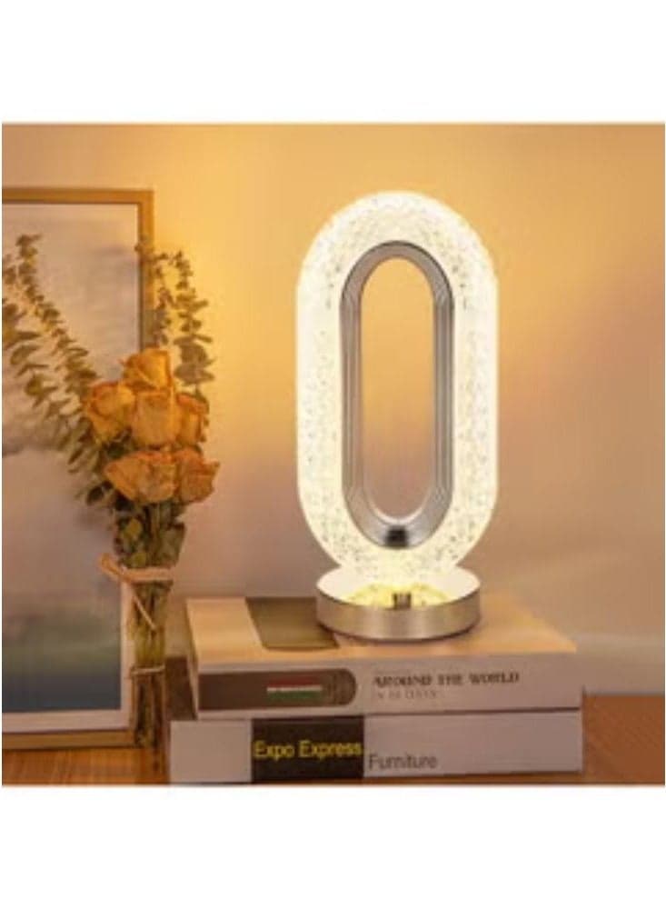 Crystal Table Lamp Rose Diamond Touch Lamp With USB 3 Color Crystal LED Light 3 Light Intensities Tactile Switch