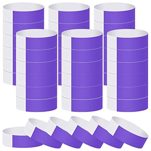ASTARON 200 Pcs Purple Paper Event Wristbands Arm Bands Event Bracelets for Party Events Clubs Concert Music Festival,Waterproof Lightweight
