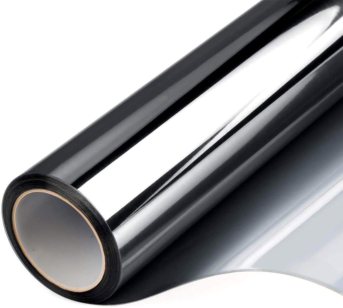 FILMGOO One Way Window Film Privacy Mirror Tint Glass Door Vinyl Stickers Paper Static Cling 354 Inch x 65 Feet Black Silver