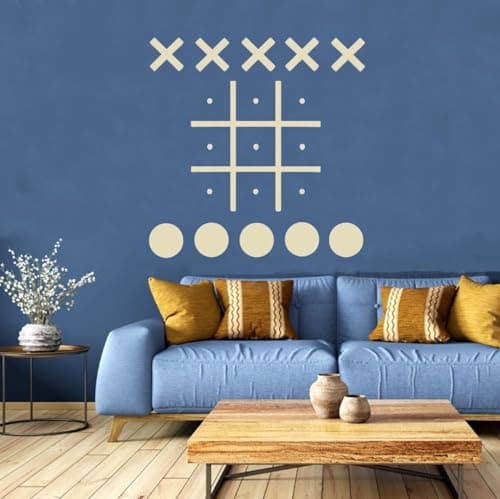 Magnetic Tic Tac Toe WallMount Game Board GamesGame Room DecorKidsAdults Indoor Party Game