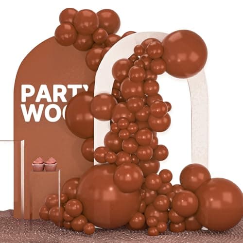 PartyWoo Dark Brown Balloons 100pcs Different Sizes of 36 18 12 10 5 Inch Boho Neutral Coffee Tan Balloon Arch Kit Garland for Birthday Boy Baby Shower Jungle Safari Fall Party Decorations BrownF08