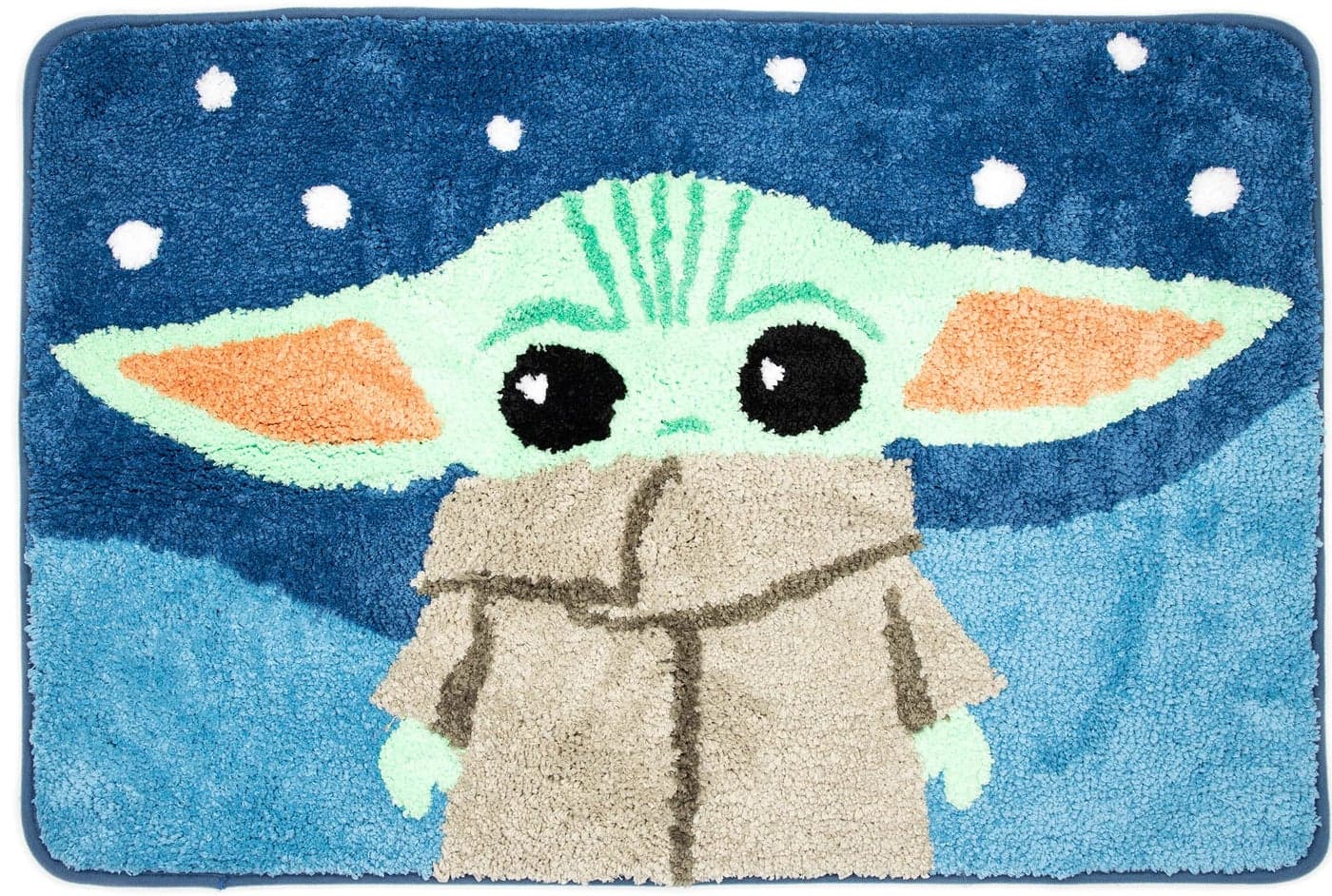 Jay Franco Star Wars The Mandalorian Blue Space Tufted Polyester Bath Rug Kids Bath Features Baby Yoda Grogu Official Star Wars Product