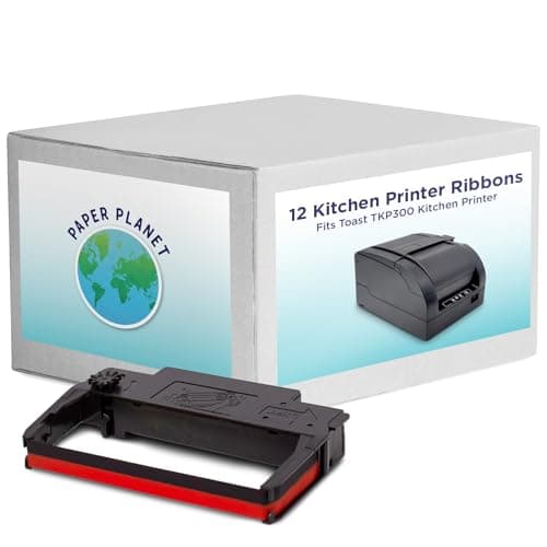 Red and Black Ink Printer Ribbons for Toast Kitchen Printer by Paper Planet | 12 Ribbons | TKP300 SNBC BTP-M300