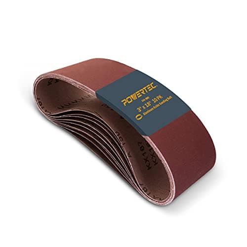 POWERTEC 3 x 18 Inch Sanding Belts, 240 Grit Aluminum Oxide Belt Sander Sanding Belt for Portable Belt Sander, Wood & Paint Sanding, Metal Polishing, 10PK (110870)