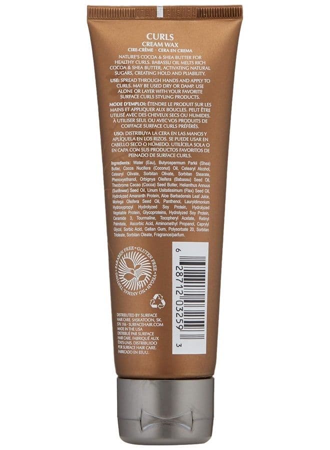 Curls Cream Wax, Define And Add Shine And Texture To Curly Hair, With Cocoa And Shea Butter, 4 Fl. Oz.