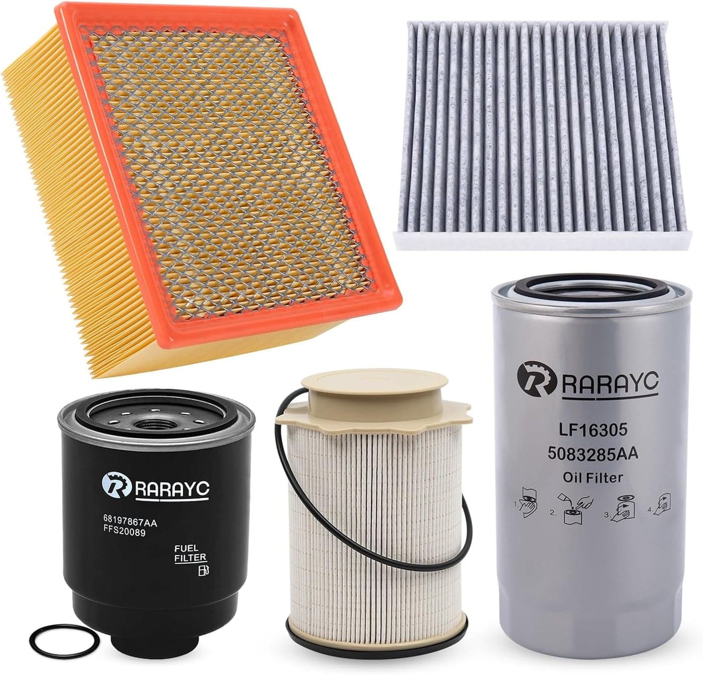 RARAYC 6.7L Cummins Fuel Filter Kit for Dodge Ram 2500 3500 4500 5500 (2013-2018)