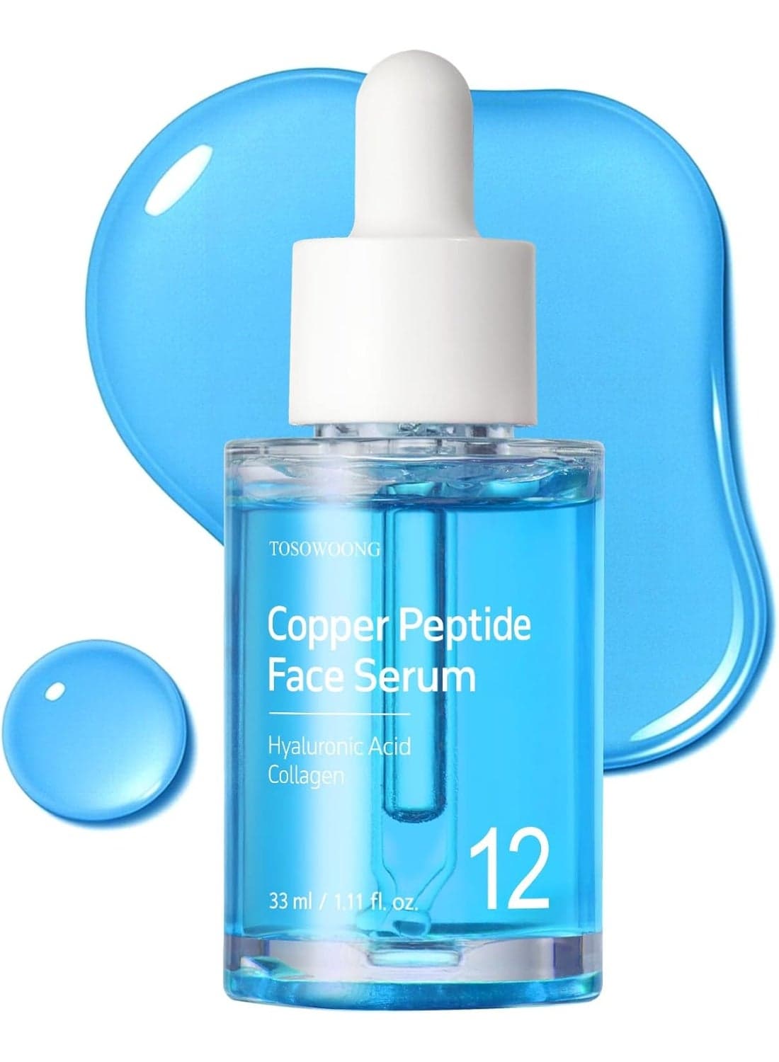 TOSOWOONG Copper Peptide Face Serum, With GHK-Cu and Multi-Peptide Complex, Helps Improve Skin Elasticity and Smooth Texture, Hydrating Korean Skincare, 33 ml / 1.11 fl oz