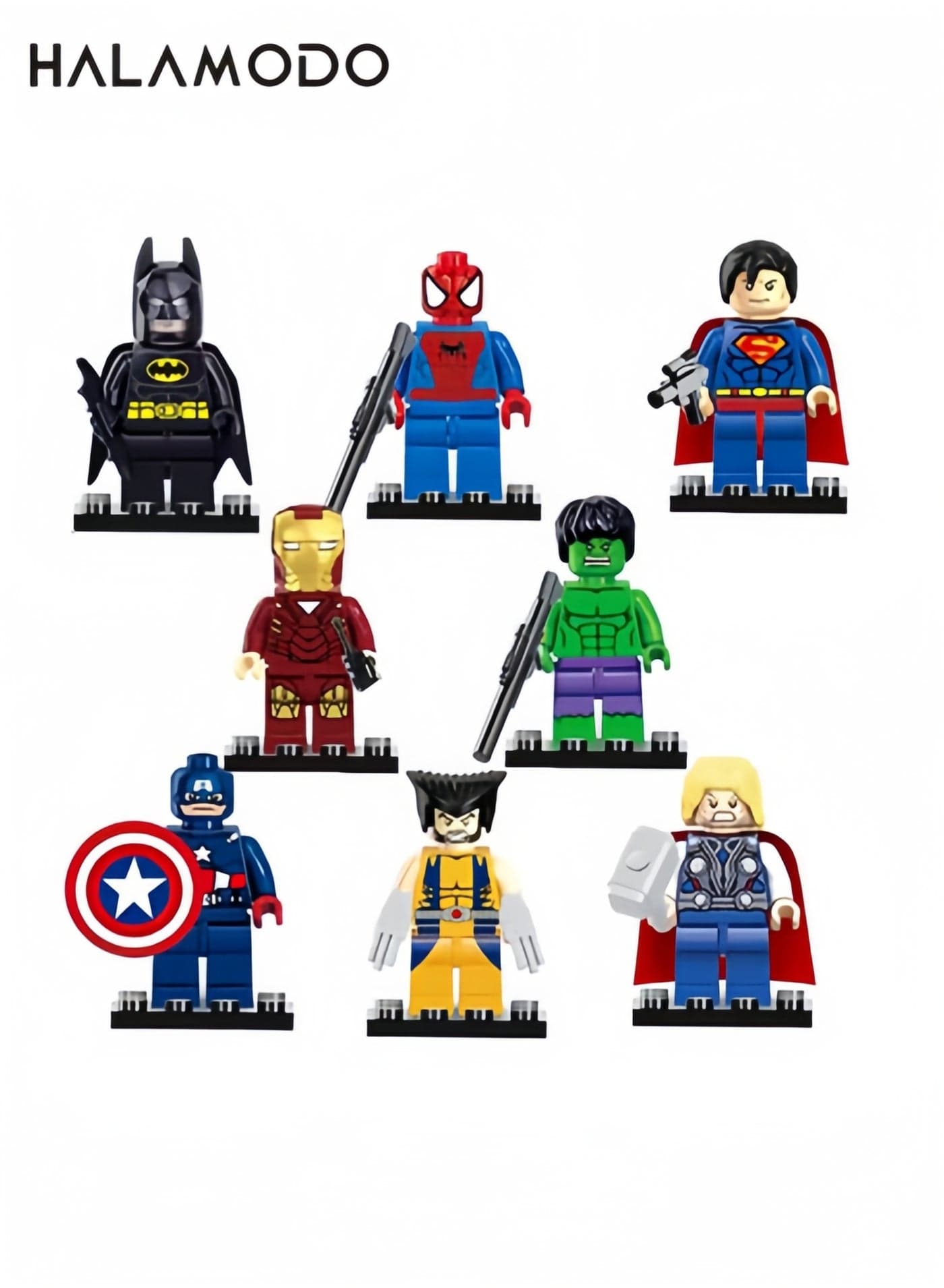 8-Piece Super Heroes Building Blocks Toy