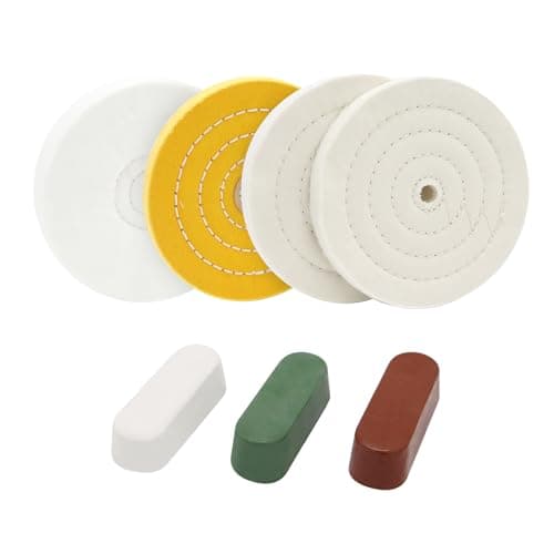SCOTTCHEN 6inch Buffing Polishing Wheels 12 Arbor HoleSoftFineMedium for Bench Grinder Tool4PCSwith Buffing Polishing Cutting Compounds 74 OzKit