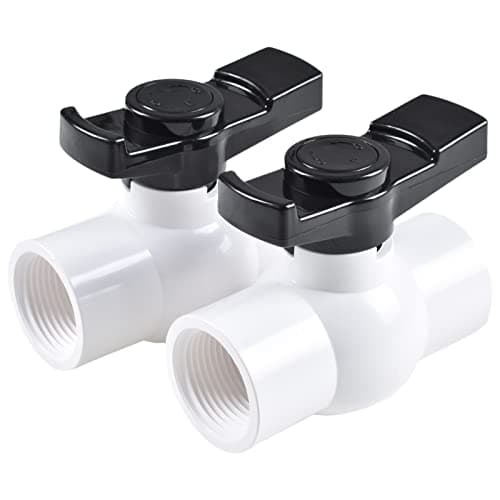 AIPOR 2" PVC Ball Valve (2-Pack), Shut-Off Ball Valve Threaded (NPT) with Easy to rotate and Excellent Handle, Rated at 150 PSI, (2 inch NPT)