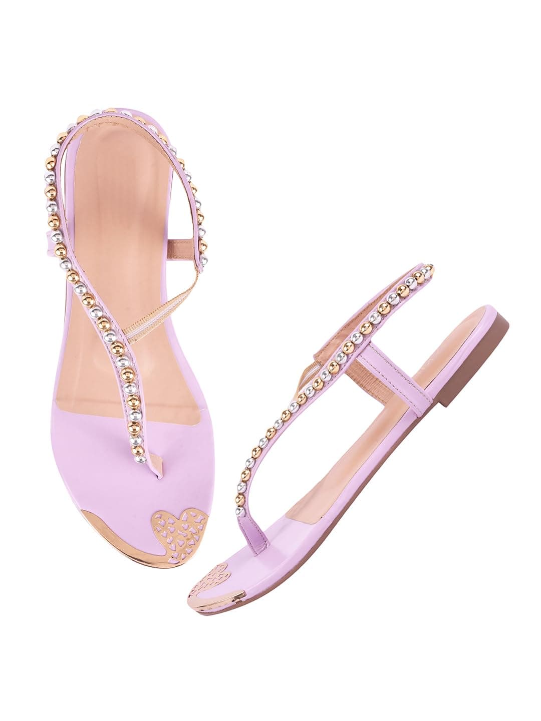 SilverArrow Women's Luxbox Flats Sandals, Lavender, 7UK