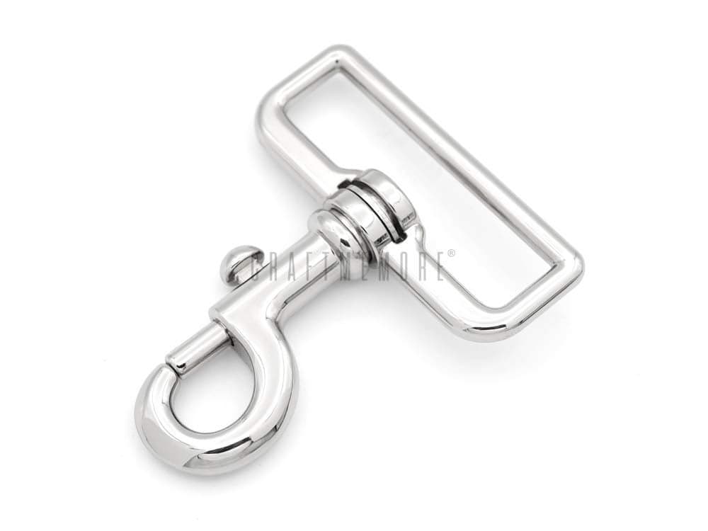 CRAFTMEMORE 2pcs 2 Inches Swivel Slide Bolt Snap Hook Lobster Clasp Purse Making Hardware SC15 2 Inch Silver