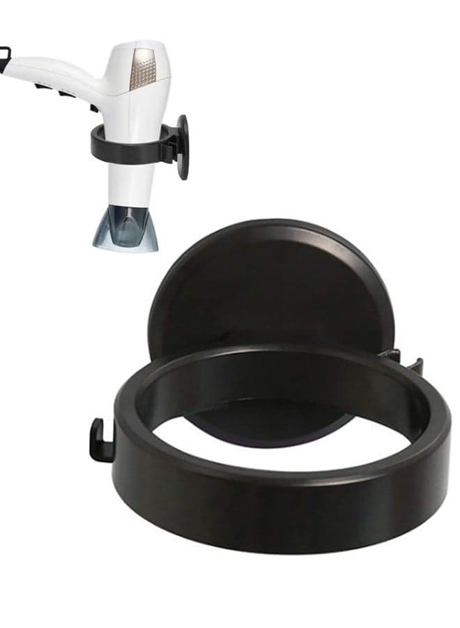 Wall Mount Bathroom Blow Dryer Holder, Hair Dryer Holder Bathroom Hair Dryer Rack No Drilling Hair Dryer Rack Holder Self Adhesive Blow Dryer Hanging Rack ( Black)