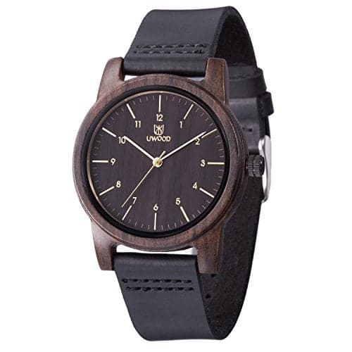 MUJUZE Wood Watch for Men, Mens Wooden Watch, Handmade Lightweight Minimalist Wooden Watches Men Groomsmen Gift with Box