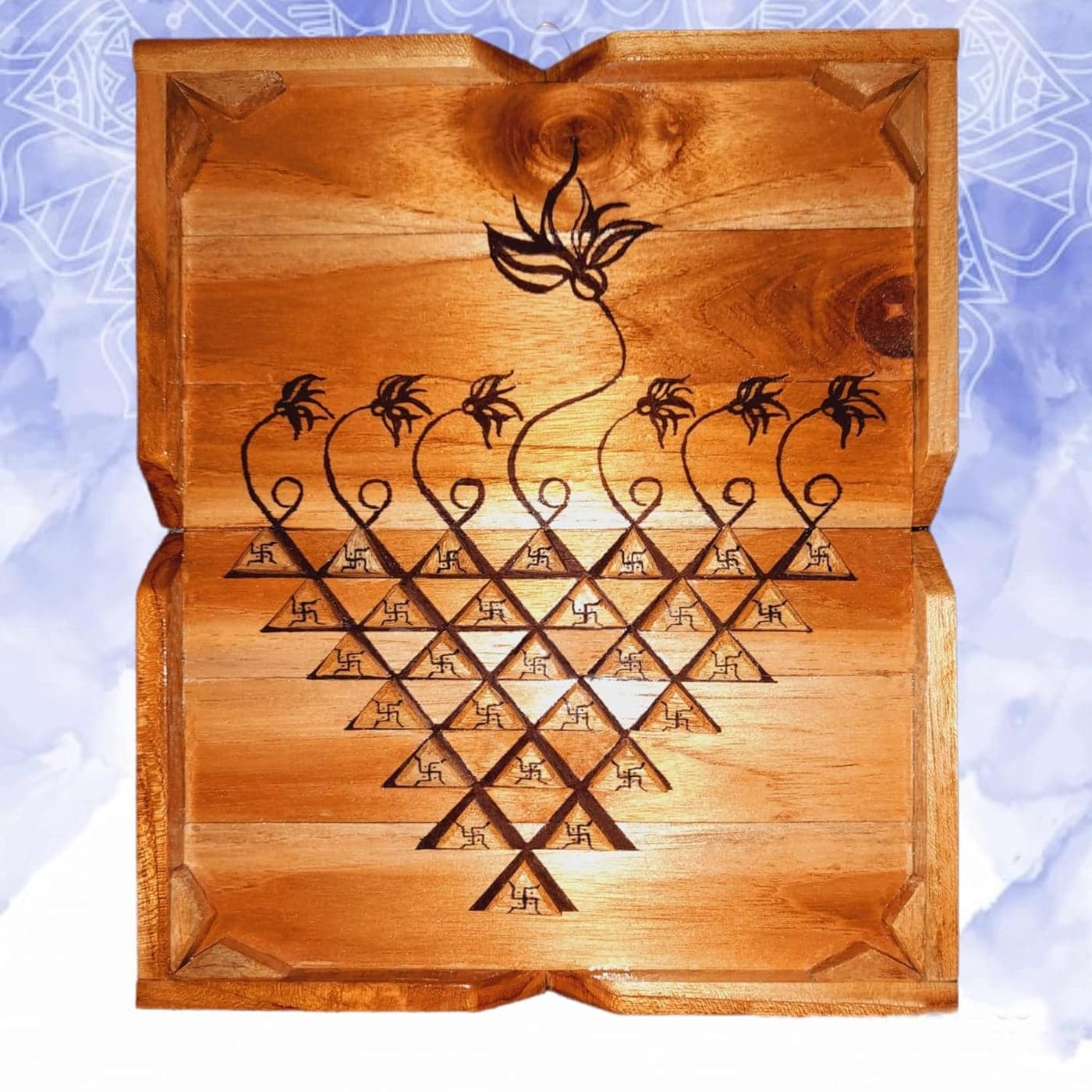 Aj art & craft Maa Saraswati Yantra Wall Hanging Wall Decor Art Wooden Unique New Handicraft for Home|Living Room|Office|Ideal Gift Artistic Sculpture Size- 24 * 28.5 All In CM (L*H).